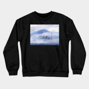 Lighthouse with Fog Watercolor Painting Crewneck Sweatshirt